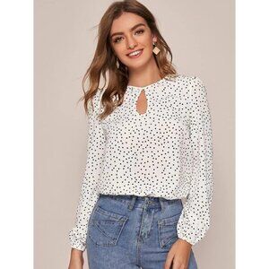NEW!! Size 6 or 8/10 Keyhole Polka Dot Top
